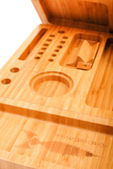 Large Magnetic Rolling Tray Zoomed, bamboo rolling tray, natural bamboo tray, raw bamboo rolling tray, raw rolling tray wood, bamboo tray, inexpensive rolling tray, rolling tray for sale, unique rolling trays, blunt rolling tray, blunt tray, cool rolling tray, small rolling tray, weed rolling tray
