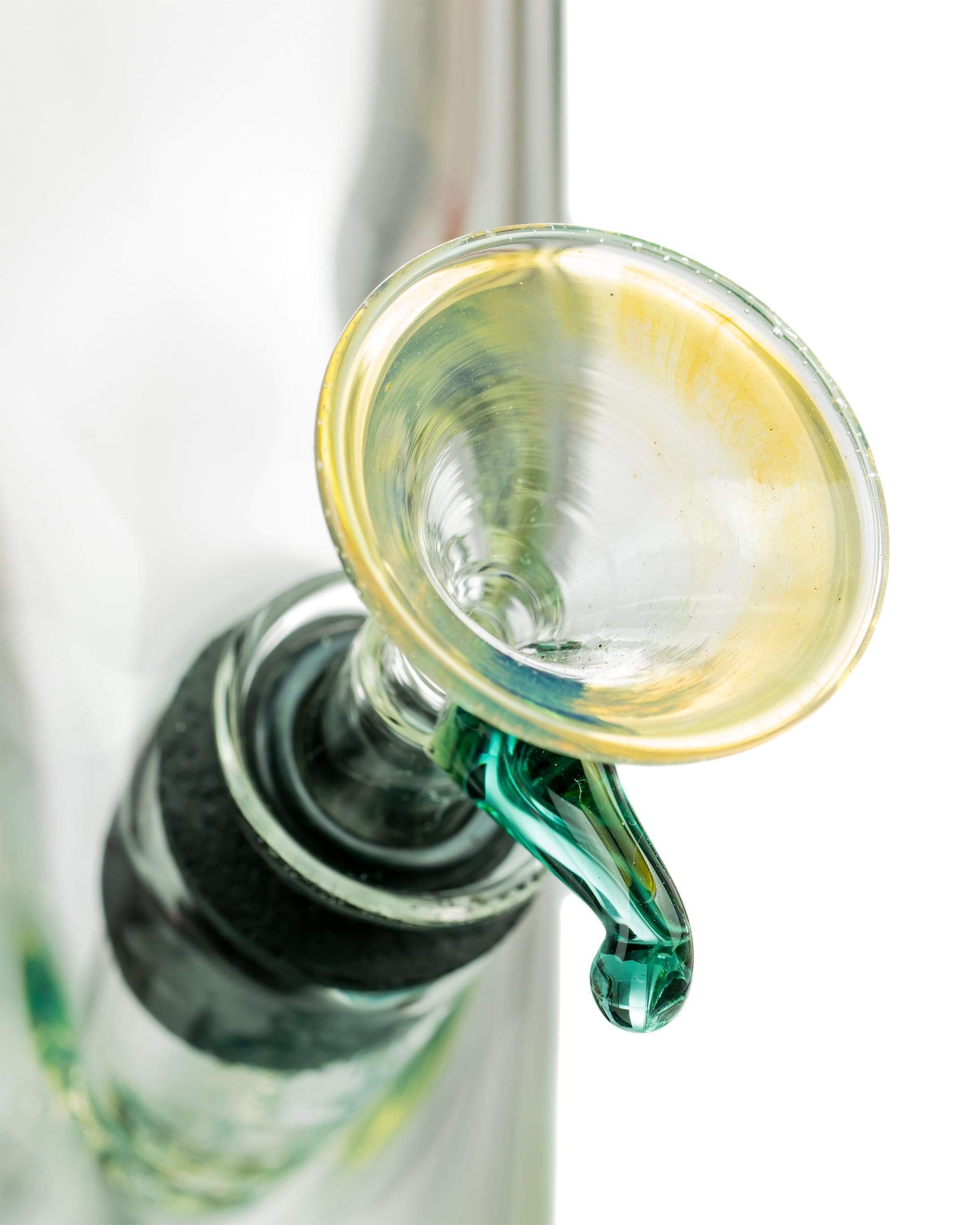 10" Straight Tube with Raked Colored Glass Accents - Discreet Smoker