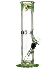 10" Straight Tube with Raked Colored Glass Accents - Discreet Smoker