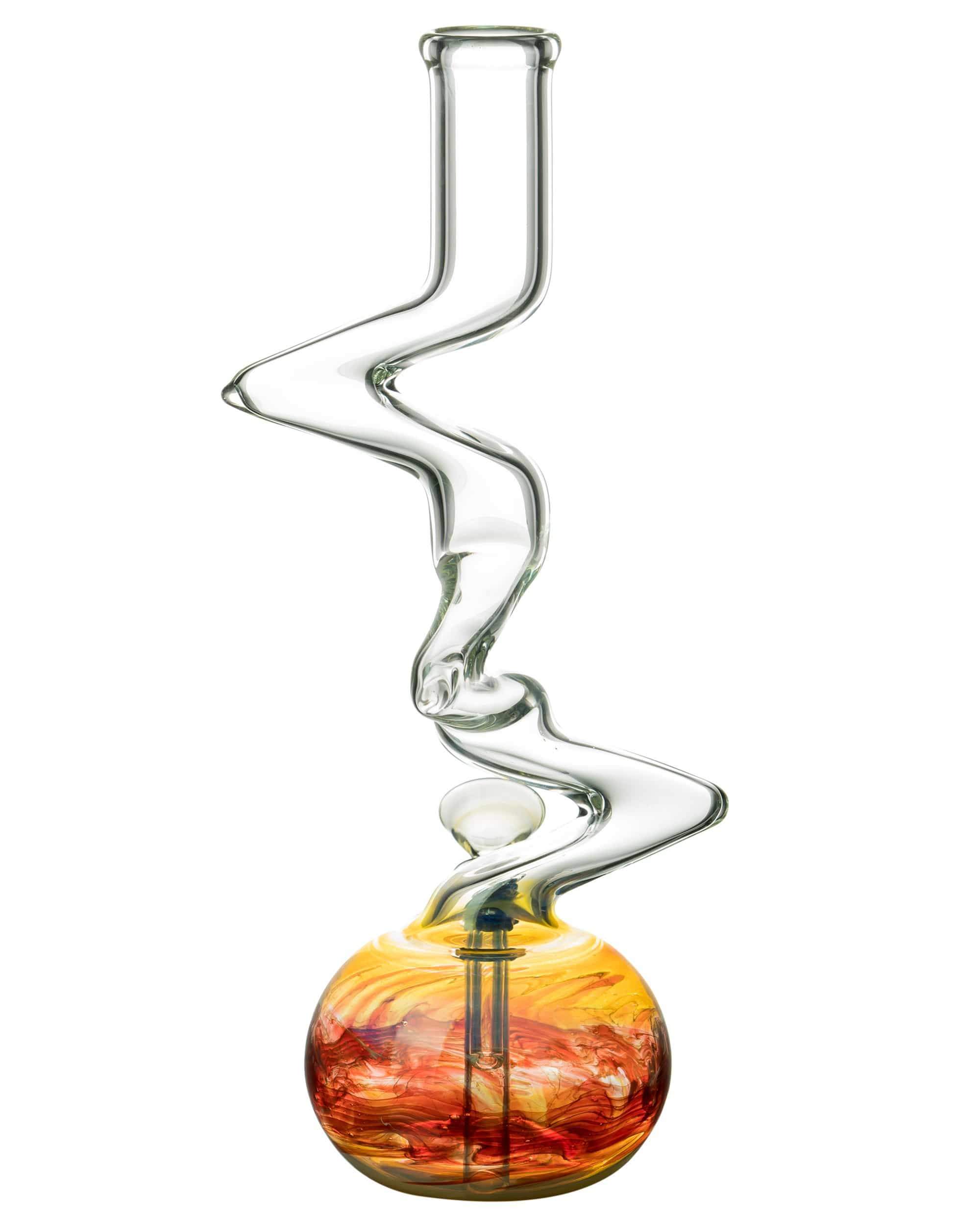 12" Raked Zig Zag Bubble Base Bong - Discreet Smoker