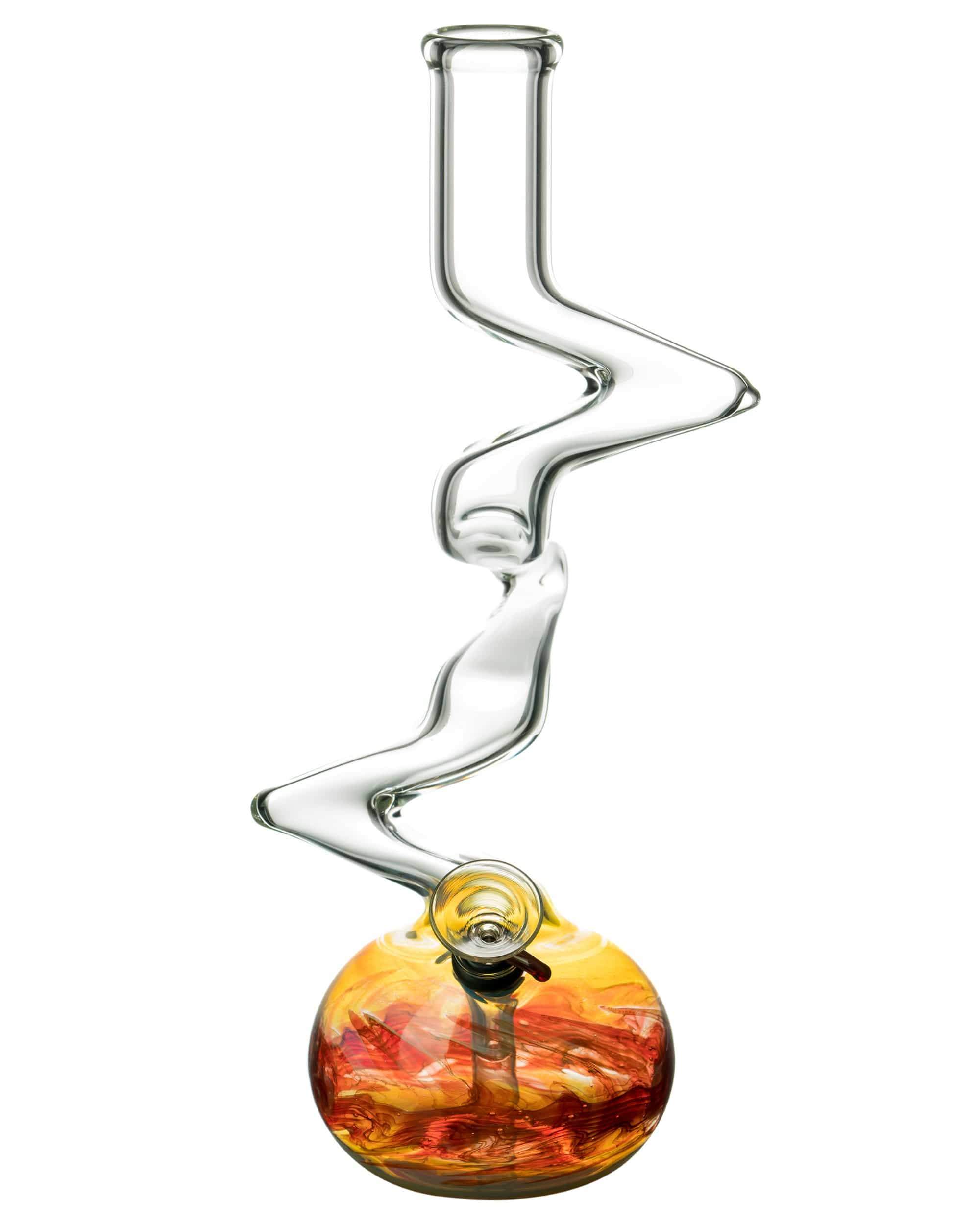 12" Raked Zig Zag Bubble Base Bong - Discreet Smoker