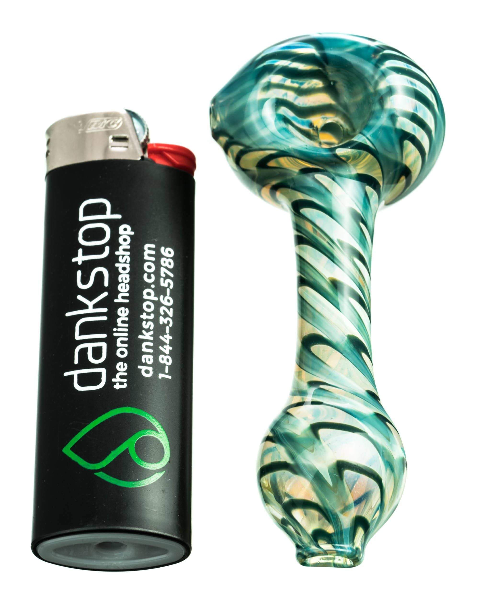 Raked Silver Fumed Mini Spoon Pipe - Discreet Smoker