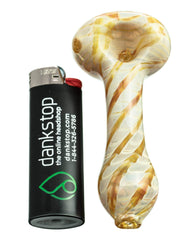 Raked Silver Fumed Spoon Pipe - Discreet Smoker