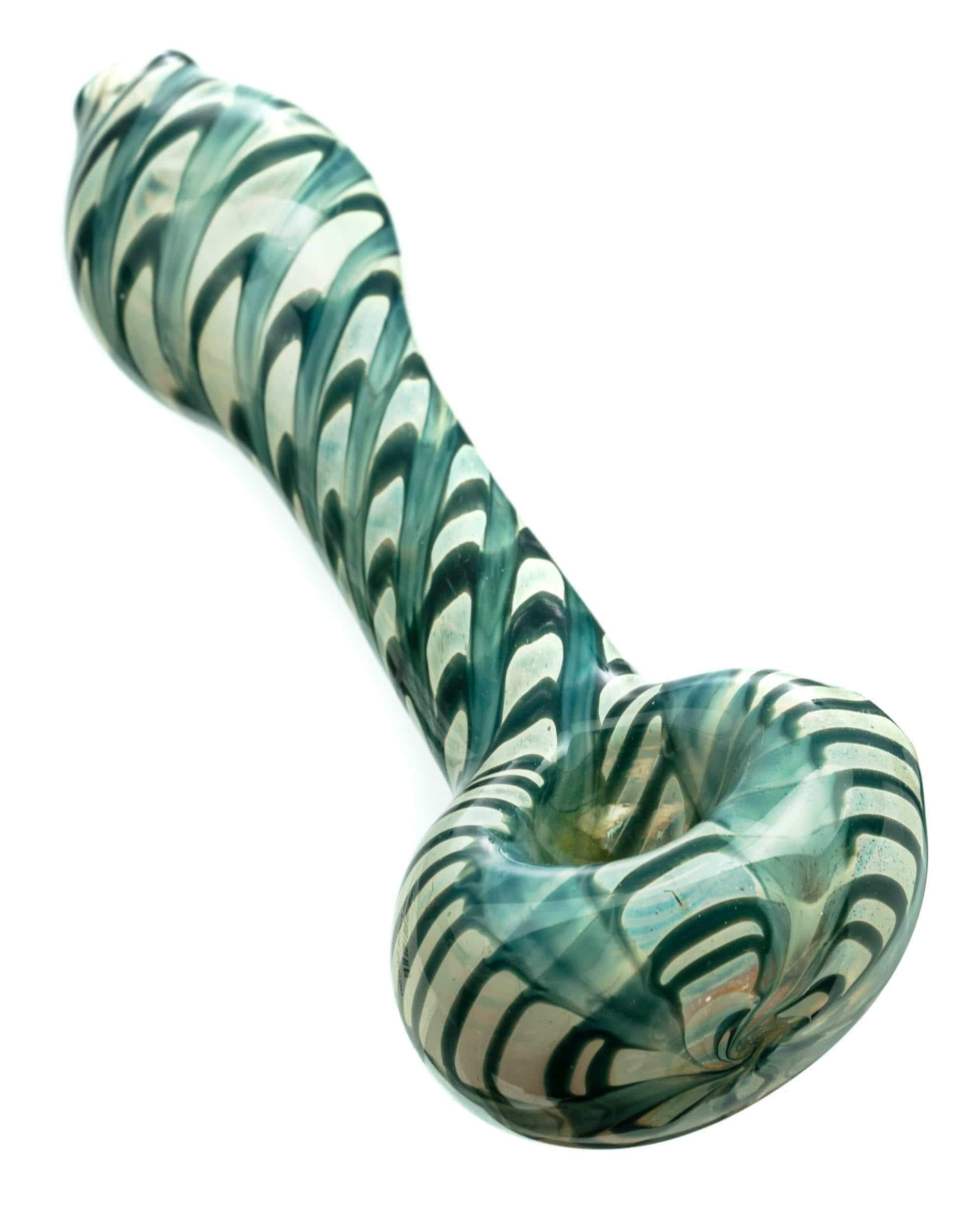 Raked Silver Fumed Spoon Pipe - Discreet Smoker