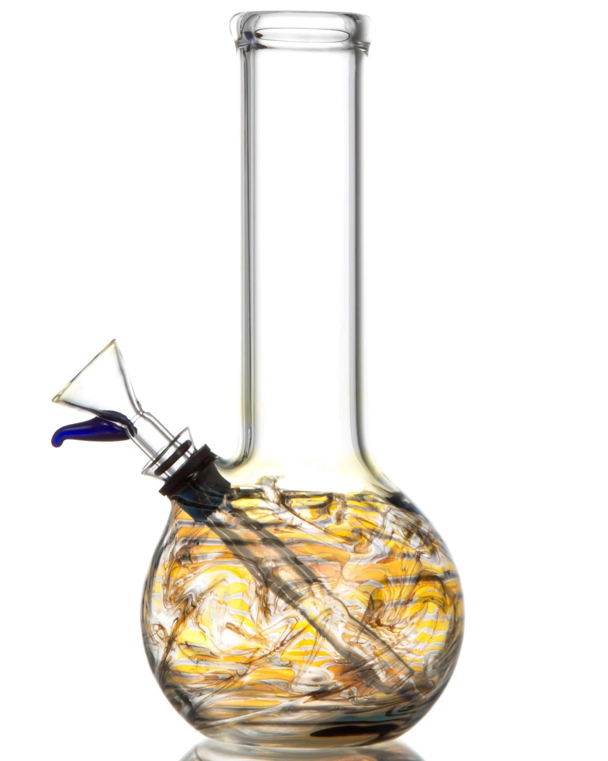 Raked Tiger Stripe Accented Beaker Bong - Discreet Smoker