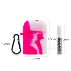 Silicone Dugout One Hitter Set Pink - Discreet Smoker