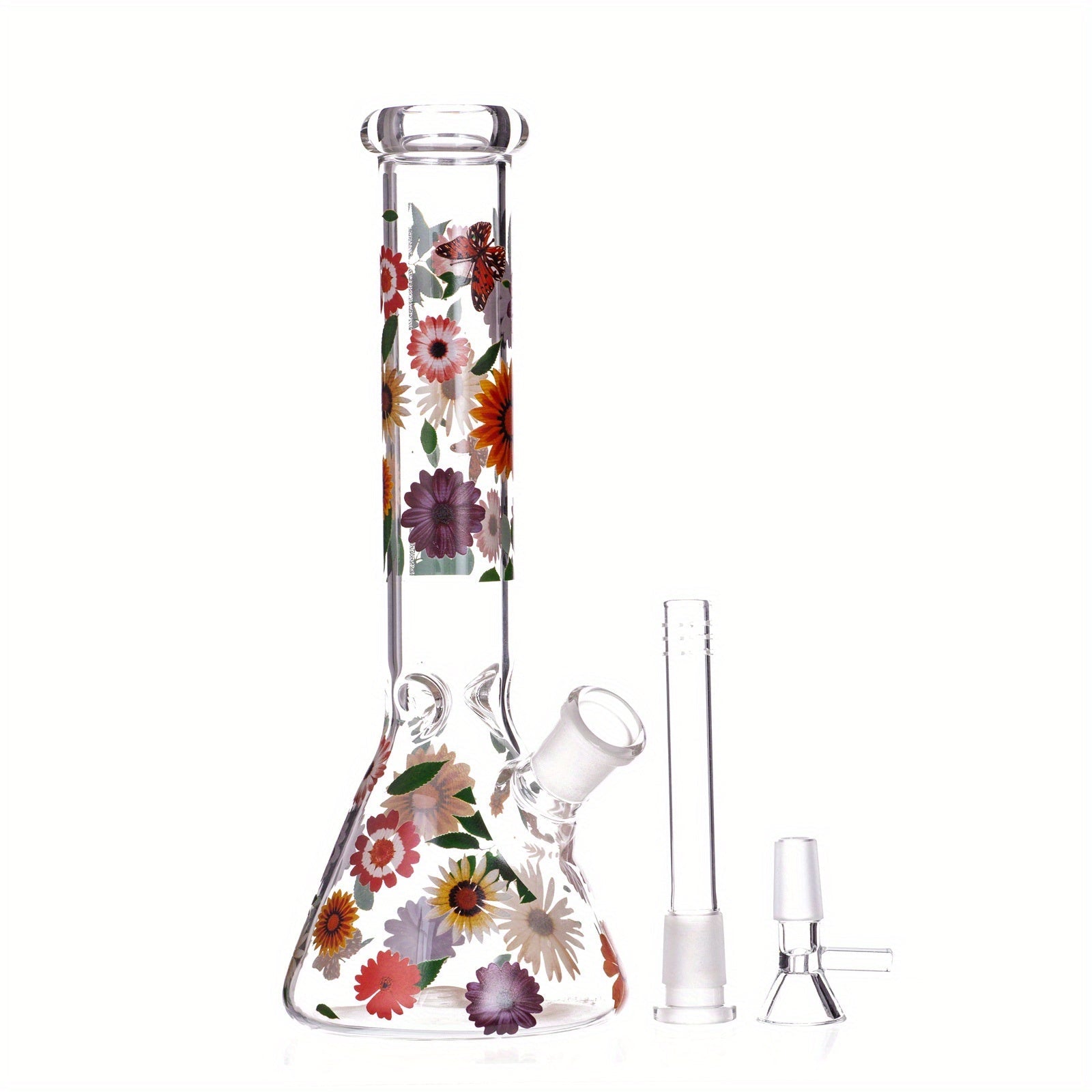10" Glass Beaker Flower Bong - Discreet Smoker