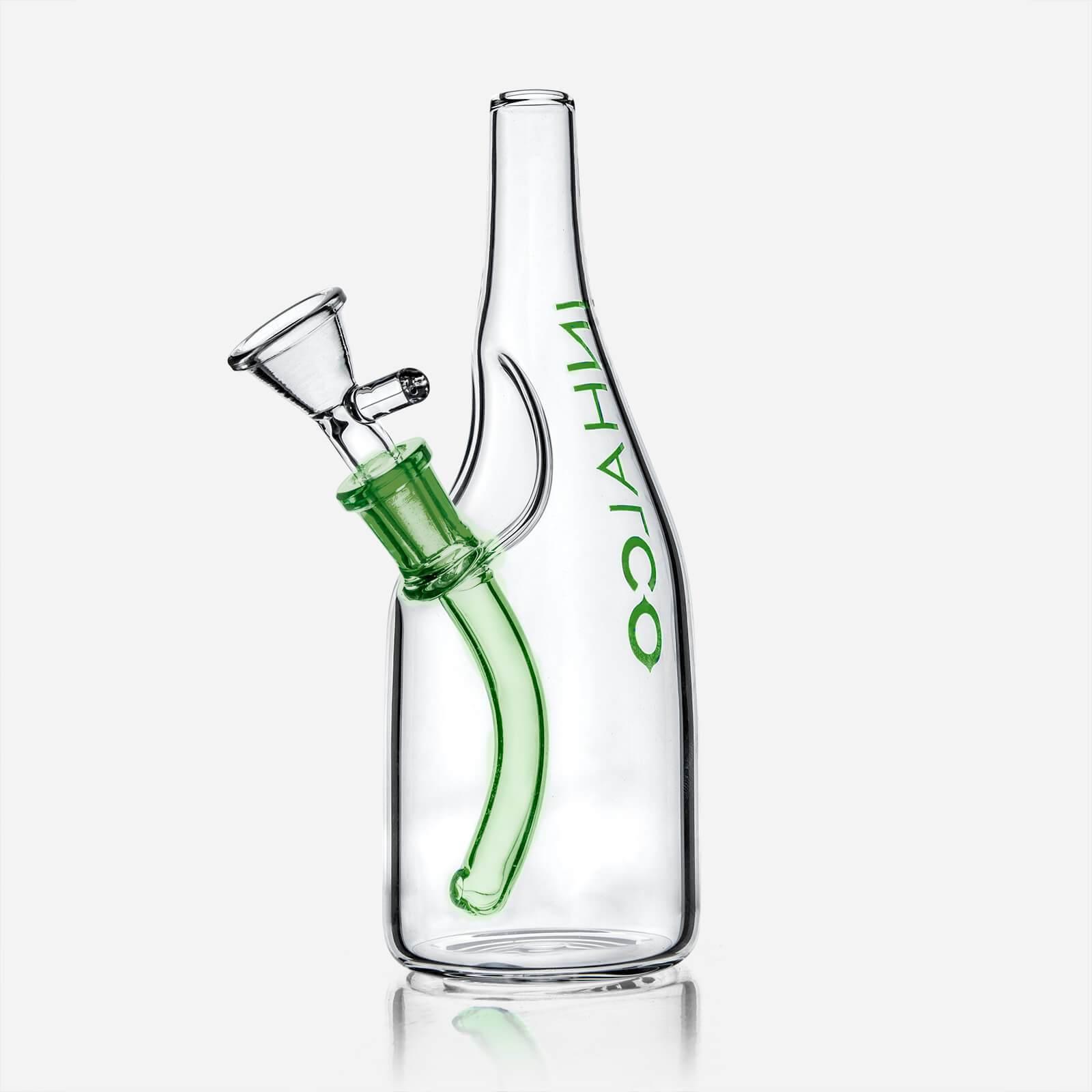 Sake Bottle Glass Water Bong - Discreet Smoker