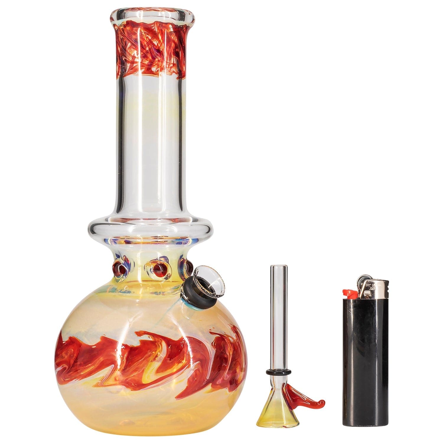 Raked Fumed Bubble Beaker Bong - Discreet Smoker