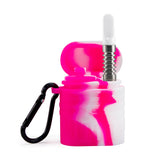 Silicone Dugout One Hitter Set Pink - Discreet Smoker