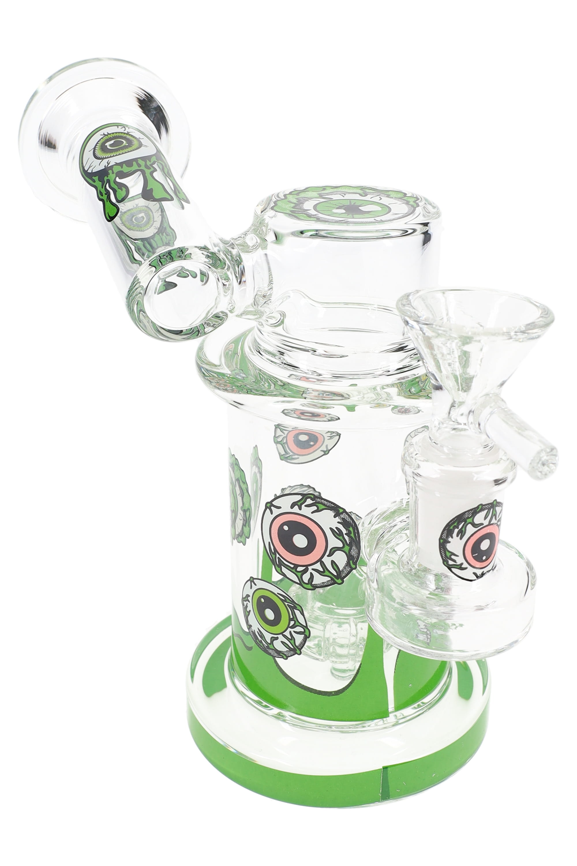 Glass Sidecar Bong “Eye Spy” – Showerhead Perc – 14.5 mm GoG – 5½″ - Discreet Smoker