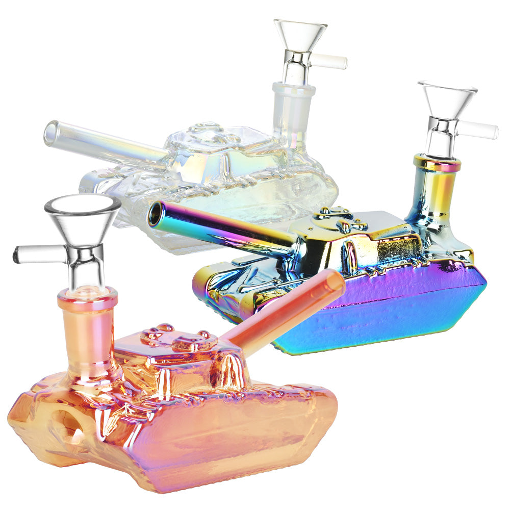 Friendly Fire Tank Bubbler - 5.5" / 14mm F / Colors Vary - Discreet Smoker