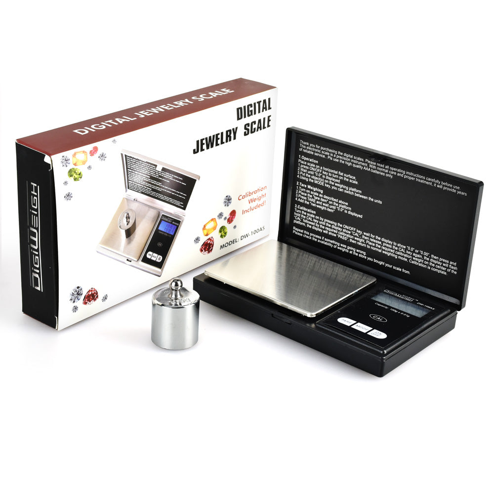 DigiWeigh Digital Jewelry Scale w/ Weight | 100g x 0.01g - Discreet Smoker