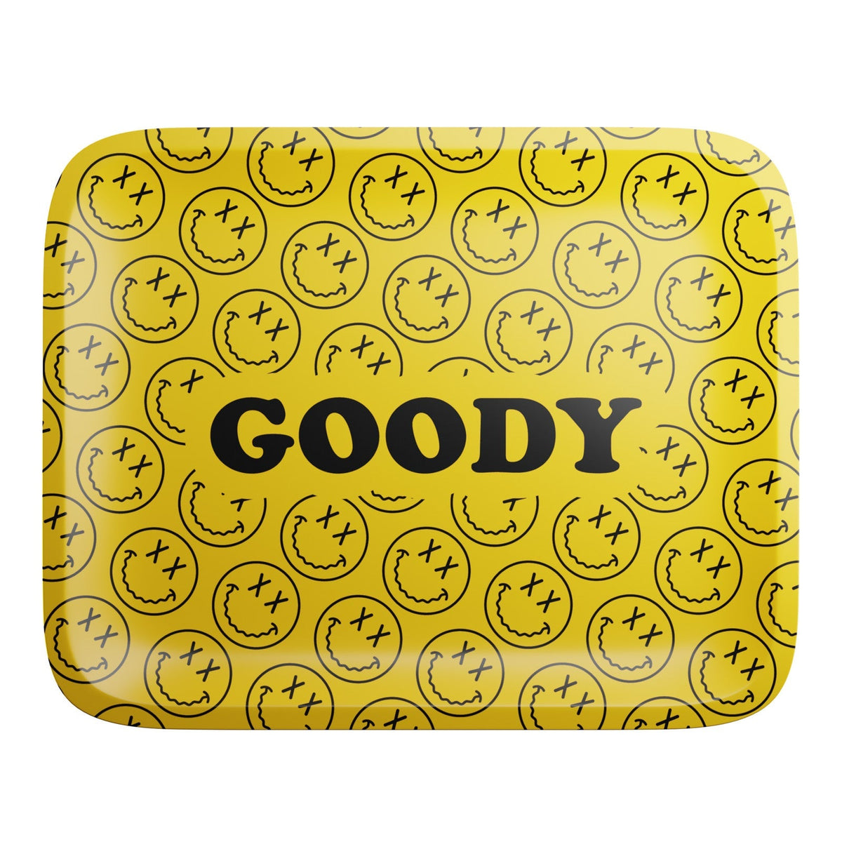 Goody Glass - Yellow Pattern Face Rolling Tray - Discreet Smoker