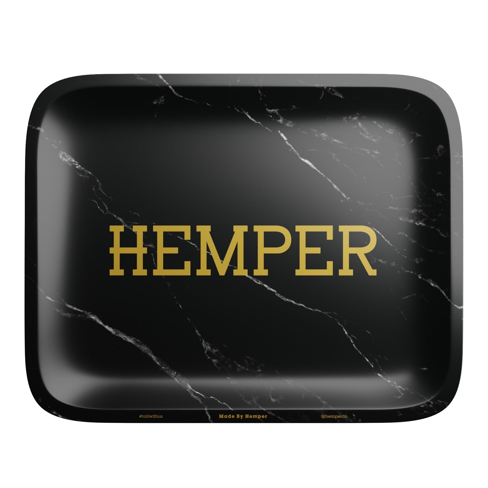 HEMPER  - Luxe Black Marble Rolling Tray - Discreet Smoker