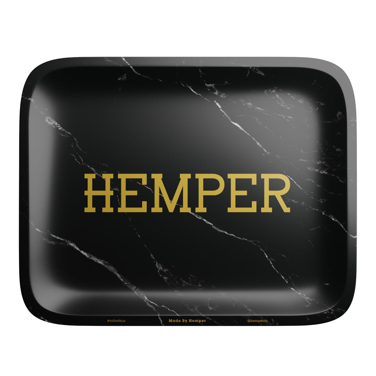 HEMPER  - Luxe Black Marble Rolling Tray - Discreet Smoker