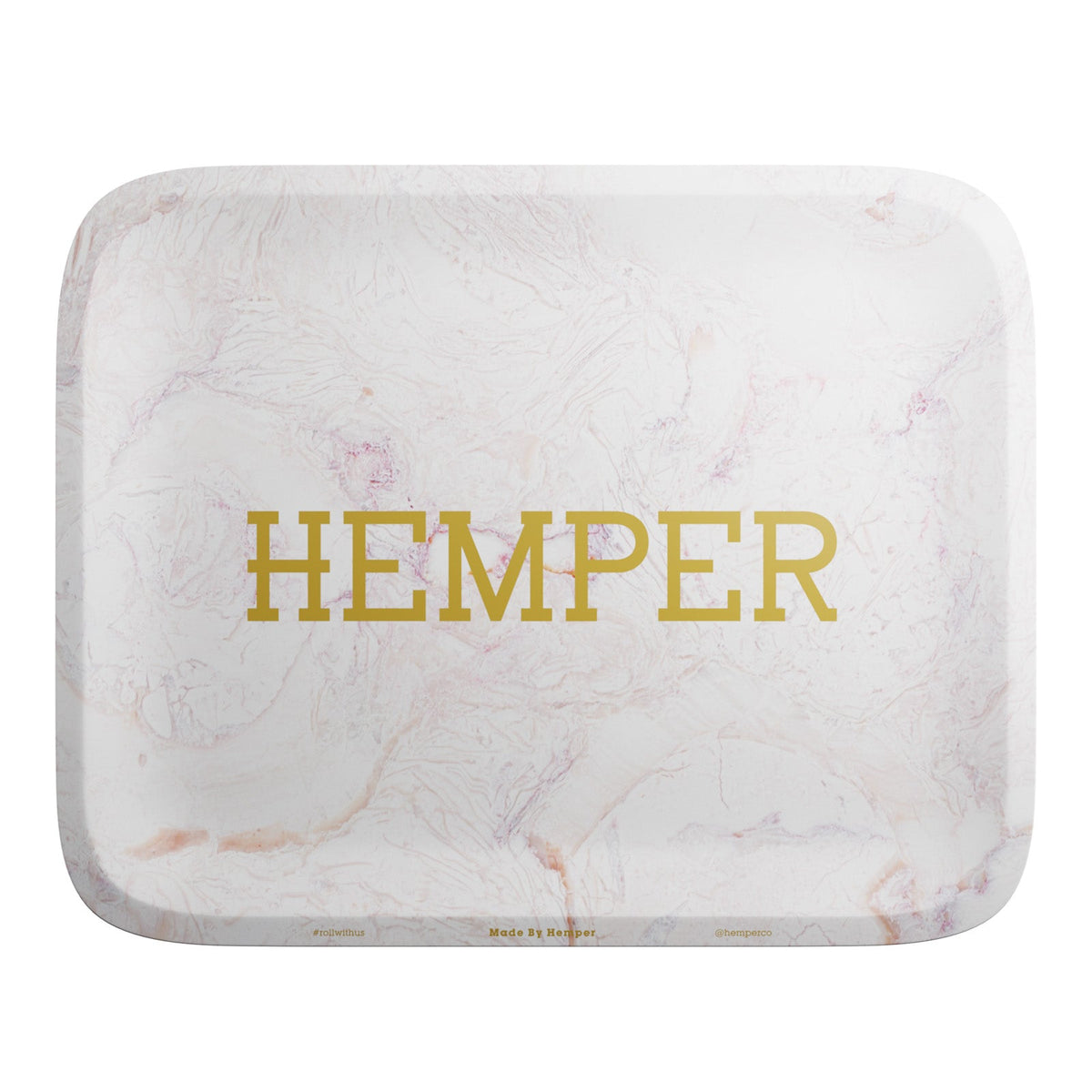 HEMPER  - Luxe Marble Pink/White Rolling Tray - Discreet Smoker