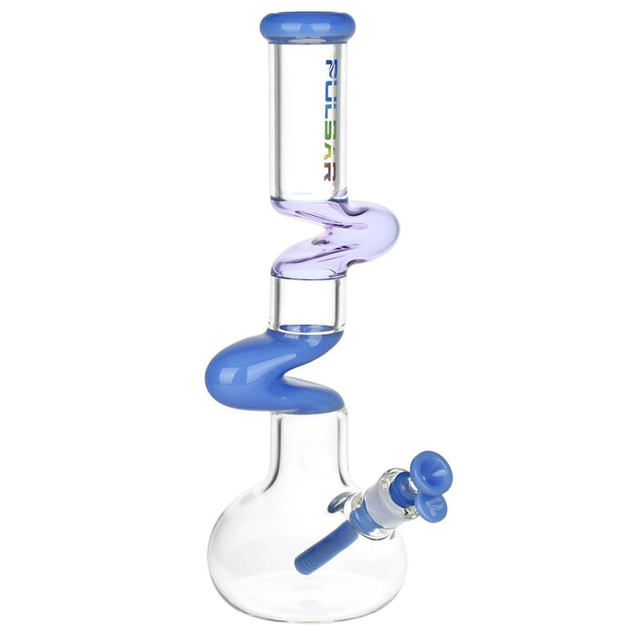 Pulsar Paths Of Joy Glass Water Pipe | 15" | 14mm F, Purple
