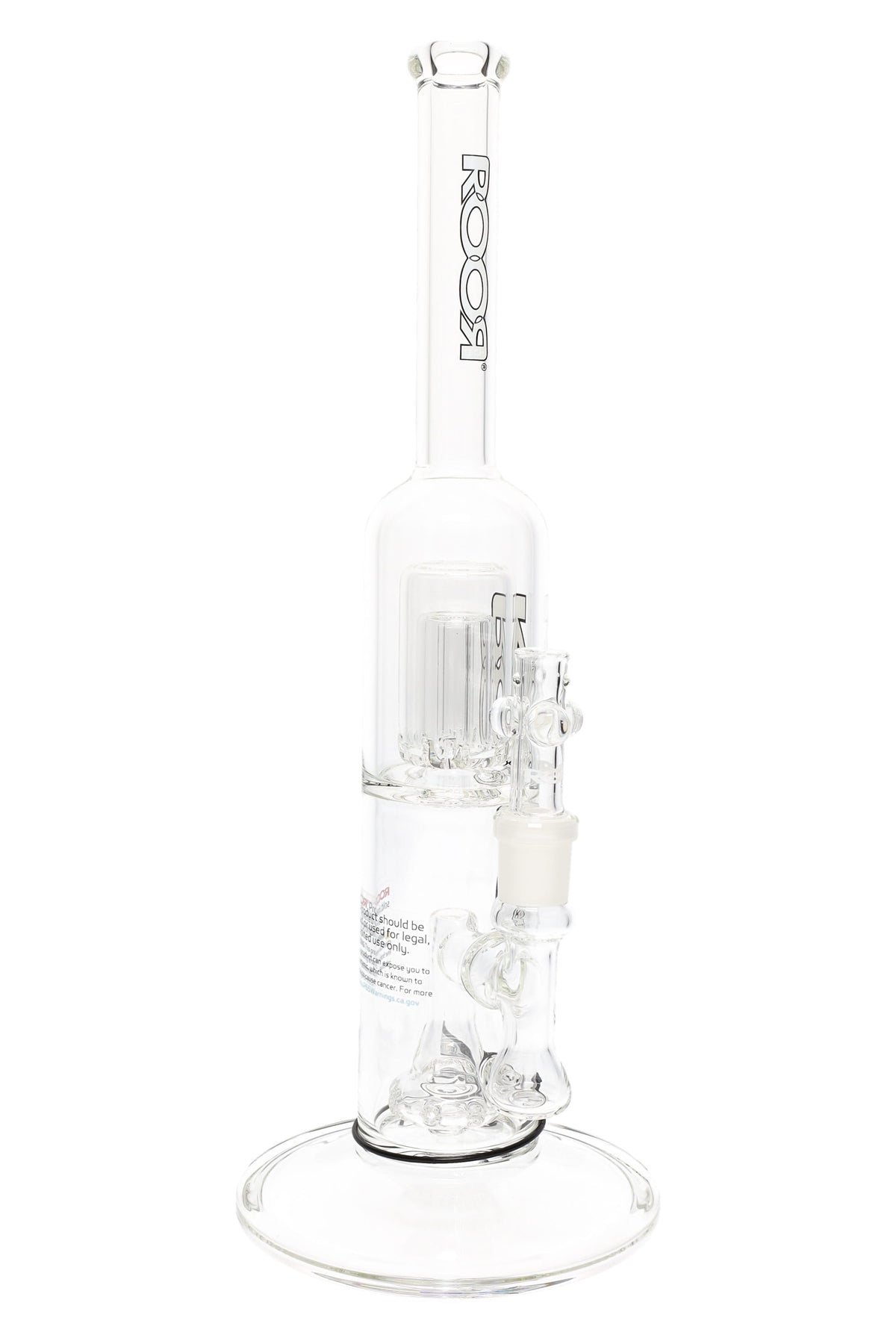 ROOR Tech 15″ Stemless Straight Tube with Barrel Perc – Clear Glass - Discreet Smoker