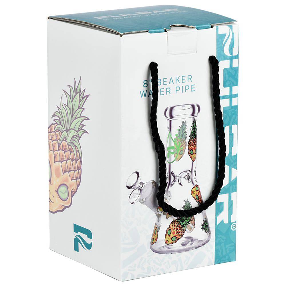 Pulsar Pinealien Design Series Glass Beaker Water Pipe - 8" / 14mm F - Discreet Smoker