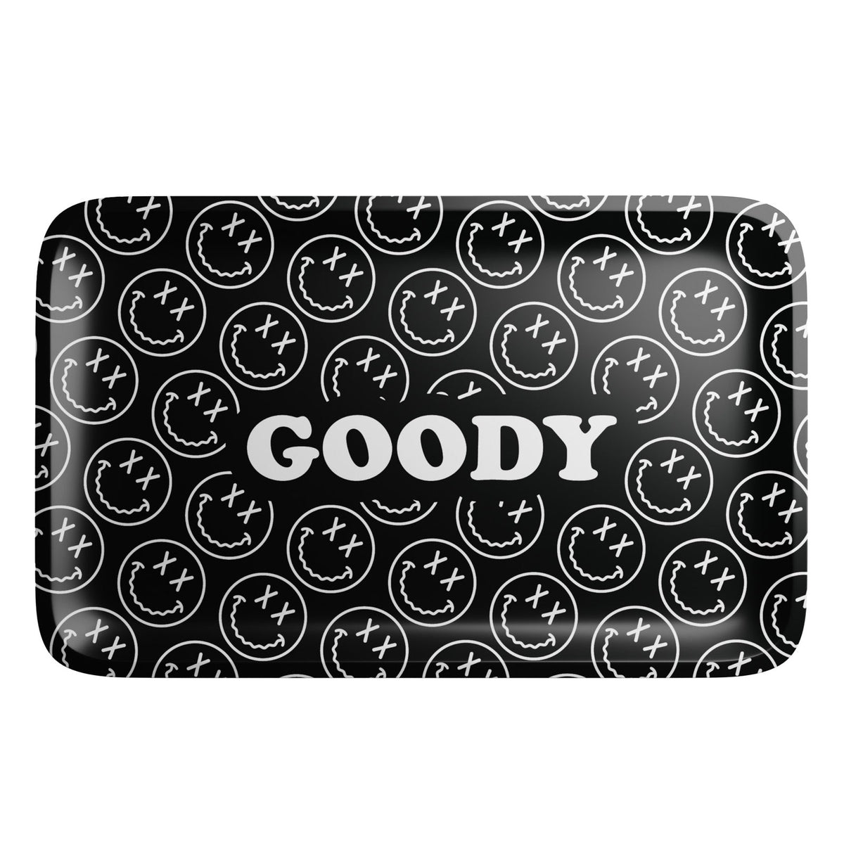 Goody Glass - Black Pattern Face Rolling Tray - Discreet Smoker