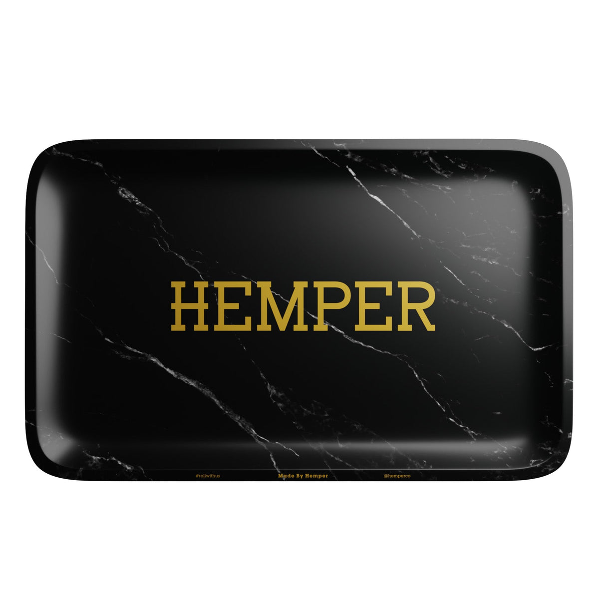 HEMPER  - Luxe Black Marble Rolling Tray - Discreet Smoker