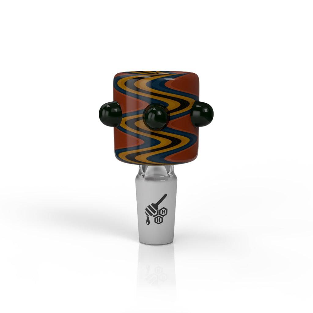 CYLINDER ZIG ZAG STRIPPED FLOWER BOWL PIECES - Discreet Smoker