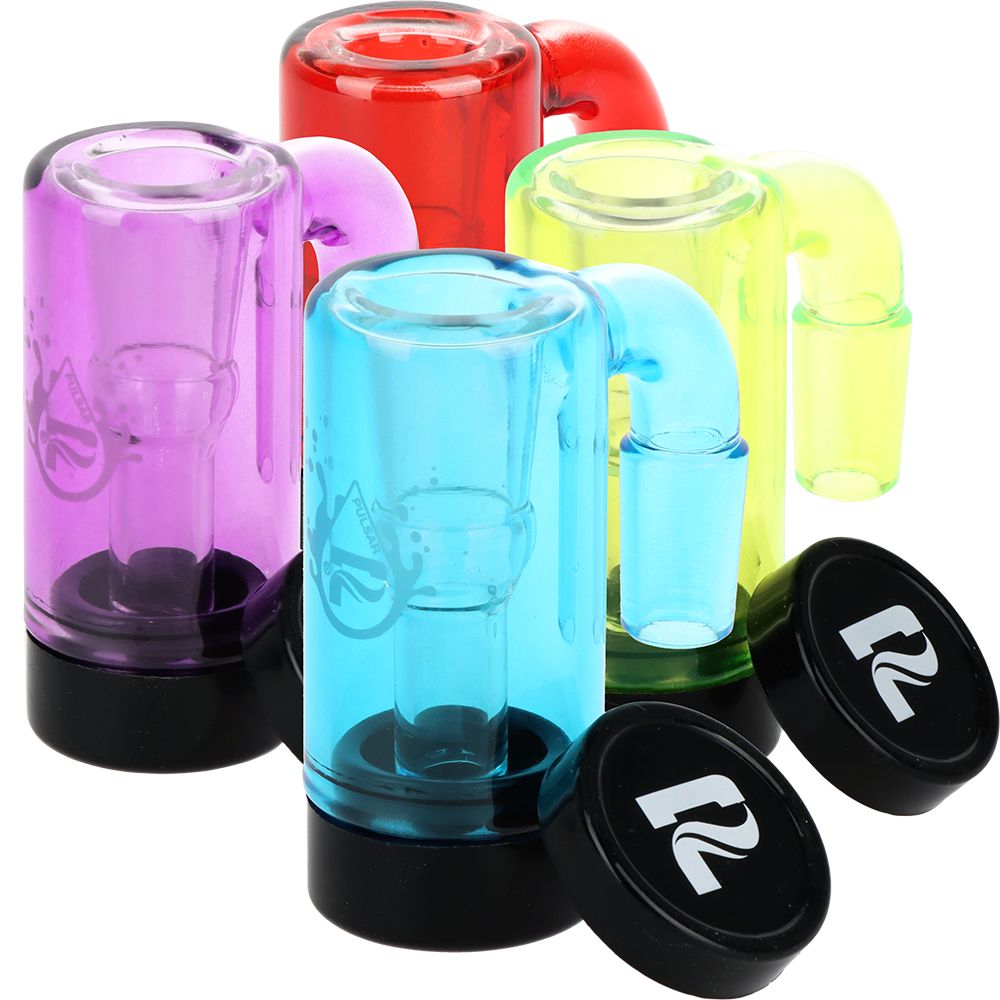 Pulsar Neon Brights Glass Oil Reclaimer | 2.75" | 14mm | Assorted Colors | 4ct Bundle - Discreet Smoker