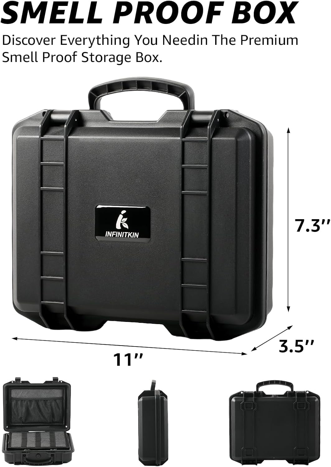 INFINITKIN Smell Proof Box Large Airtight Storage Box with Lock