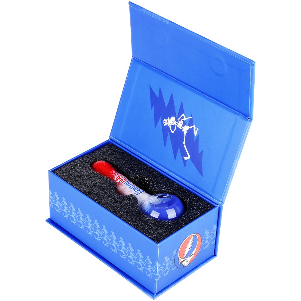 Grateful Dead x Pulsar Grateful Frit Glass Spoon Pipe - 4.5" - Discreet Smoker