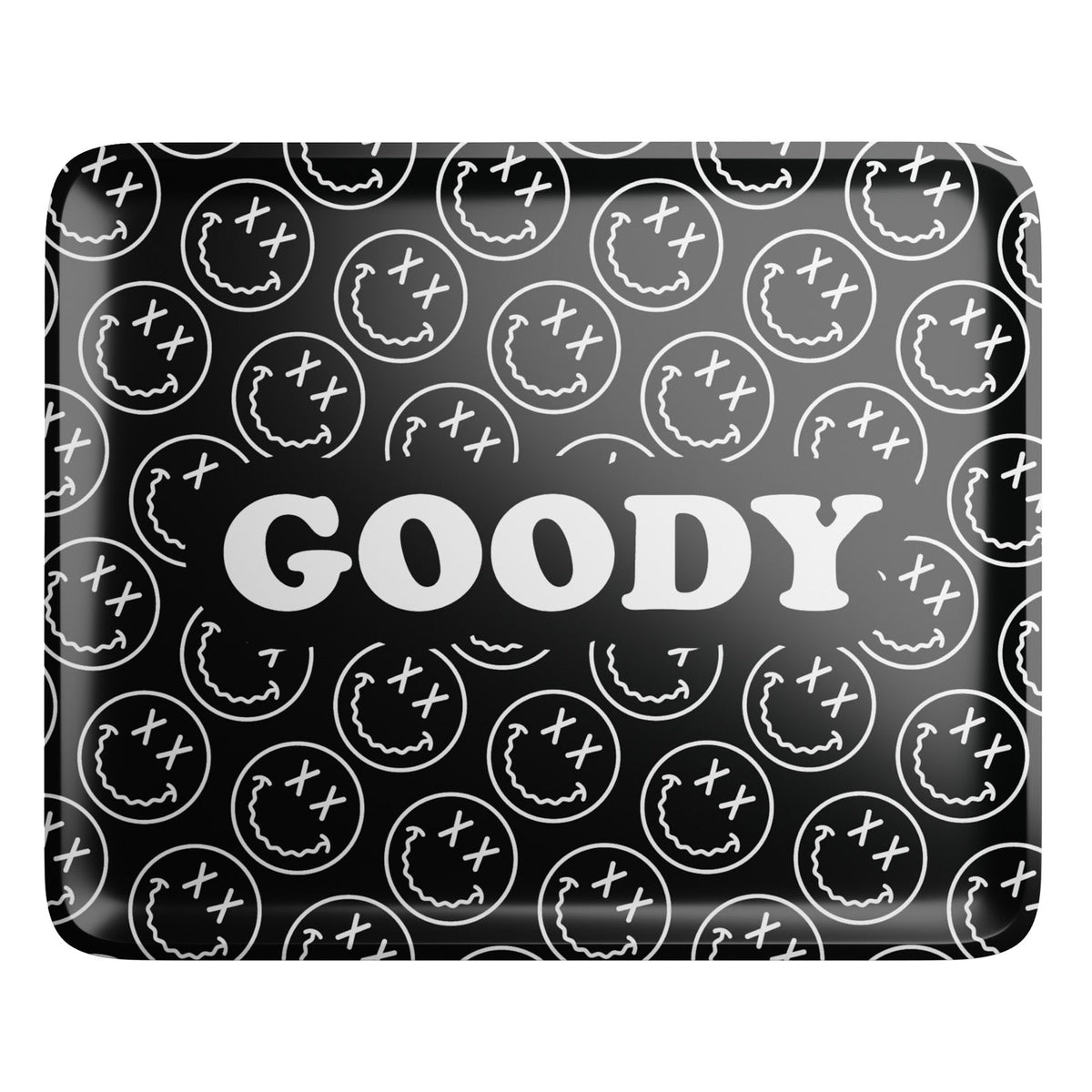 Goody Glass - Black Pattern Face Rolling Tray - Discreet Smoker