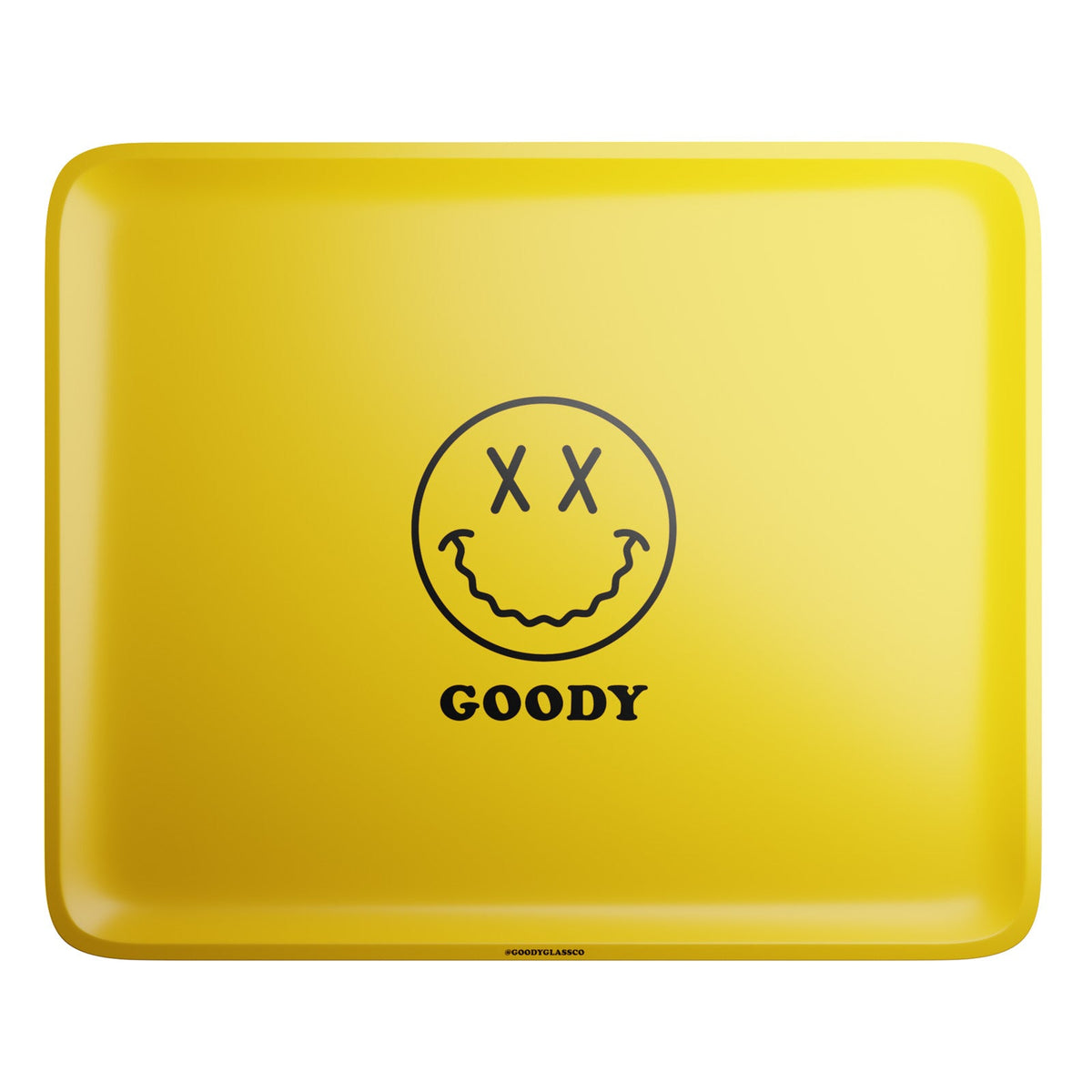 Goody Glass - Yellow Big Face Rolling Tray - Discreet Smoker