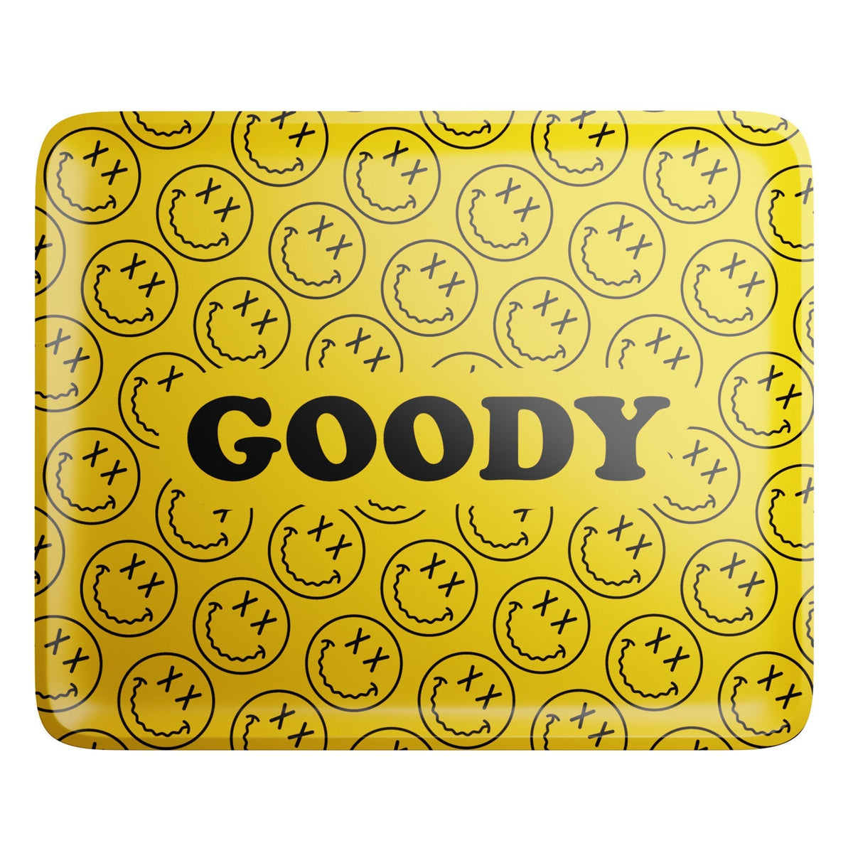 Goody Glass - Yellow Pattern Face Rolling Tray - Discreet Smoker