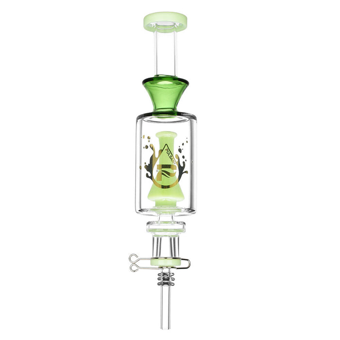 Pulsar Beaker Perc Vapor Vessel 2.0 w/ Quartz Tip | 8.5" | 14mm F, Green