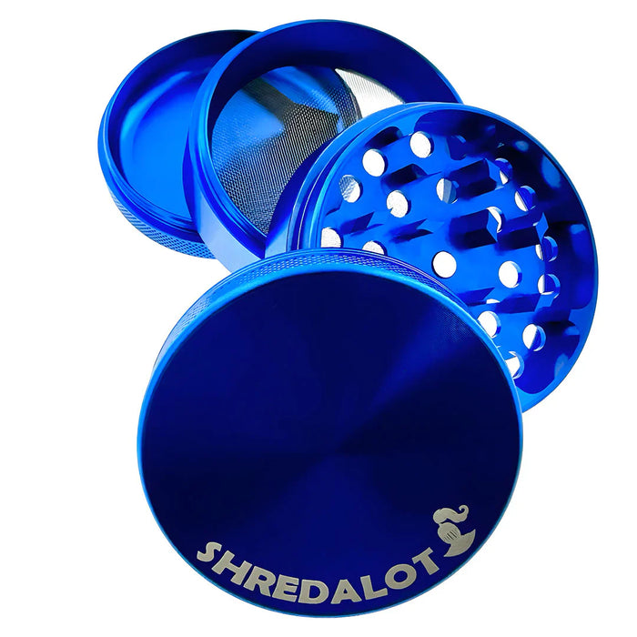 Sir Shredalot 4 Piece Metal Herb Grinder - 63mm, Blue