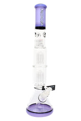ROOR Tech 17" Multicolor Beaker Bong – Glass-on-Glass with Double Tree Percs - Discreet Smoker