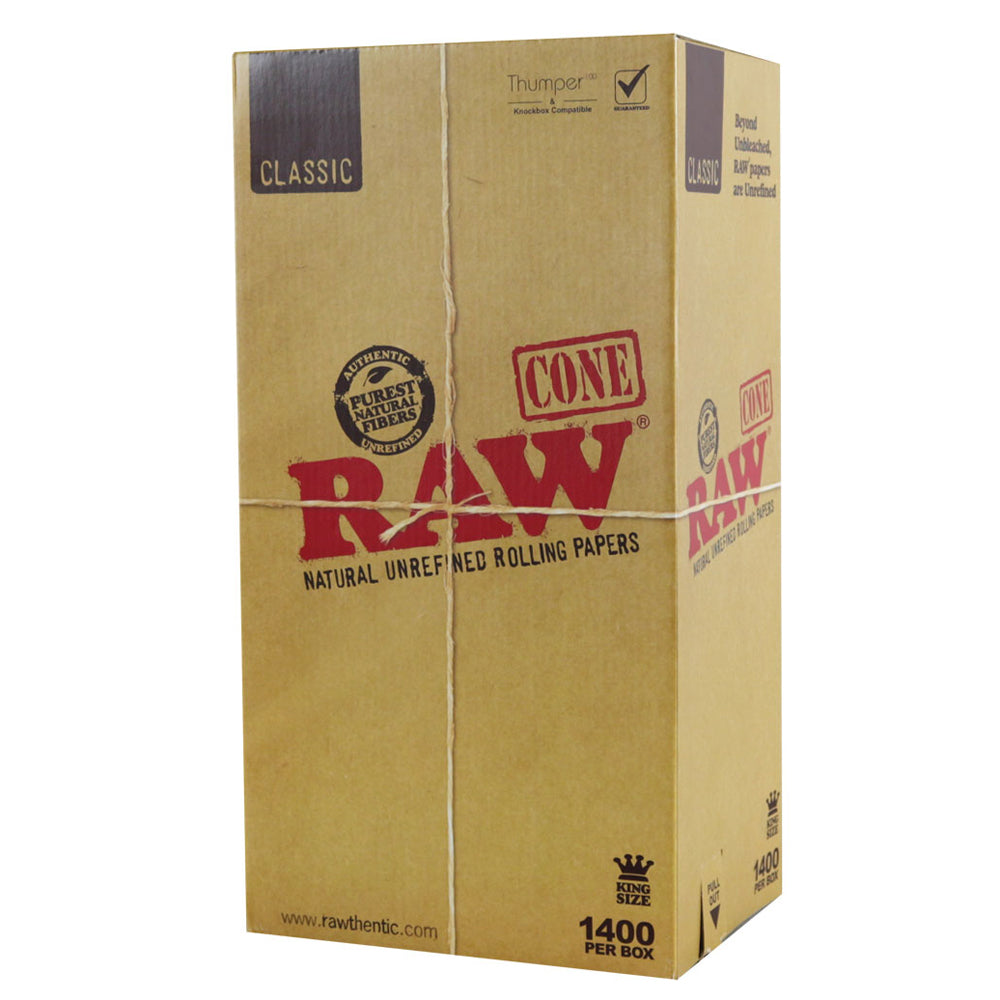 RAW Classic Cones | Kingsize | 1400pc Bulk Box - Discreet Smoker