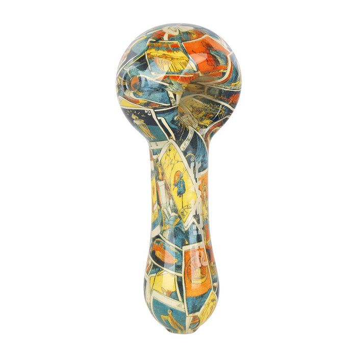 Pulsar Inside Print Glass Spoon Pipe | 4.75", Tarot Time