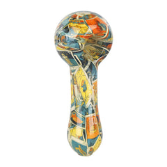 Pulsar Inside Print Glass Spoon Pipe | 4.75" - Discreet Smoker