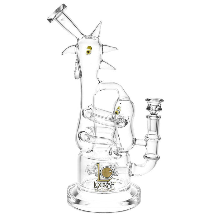 Lookah Glass Chicken Recycler Water Pipe | 12.25" | 14mm F, Clear