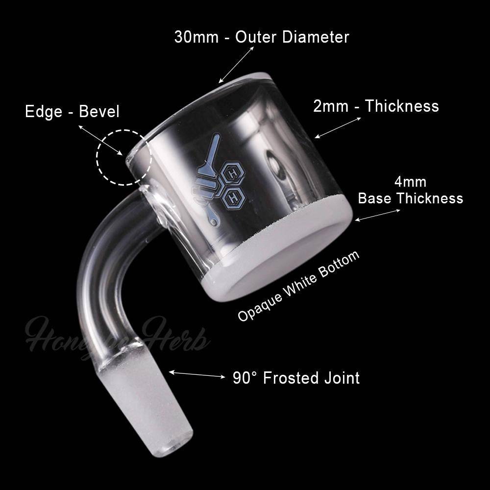 HONEY & MILK XL BEVEL QUARTZ BANGER - 90° DEGREE | YL - Discreet Smoker