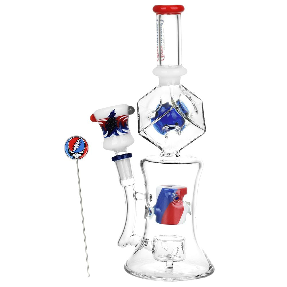Grateful Dead x Pulsar Tesseract Hypercube Glass Water Pipe - Discreet Smoker
