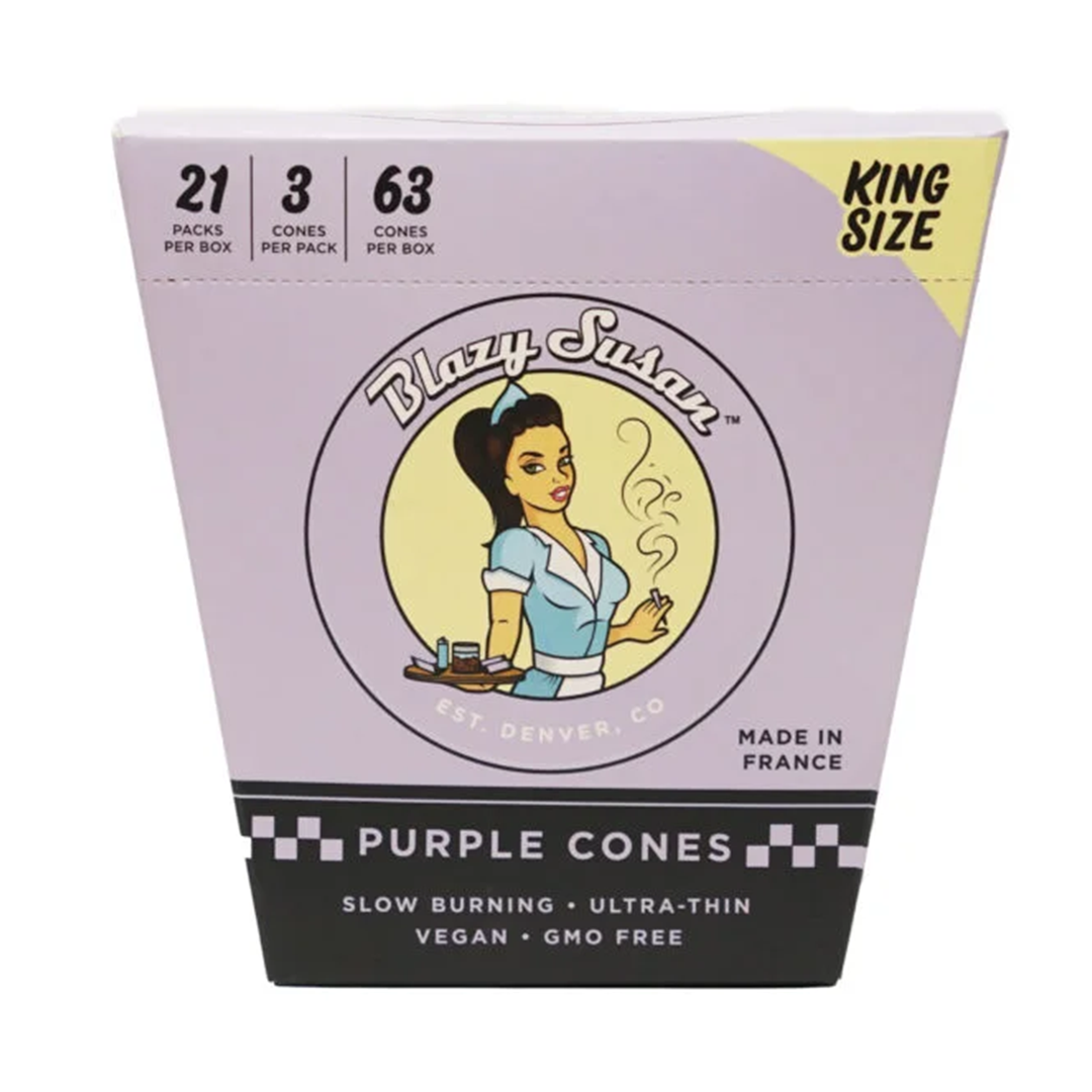 Blazy Susan Purple Paper Cones - Discreet Smoker
