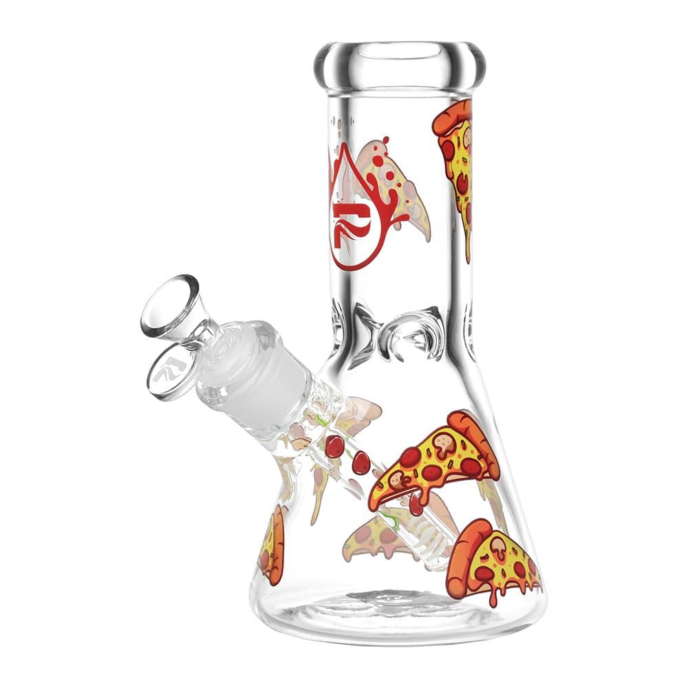 Pulsar Pizza Design Series Glass Beaker Water Pipe - 7.75" / 14mm F - Discreet Smoker