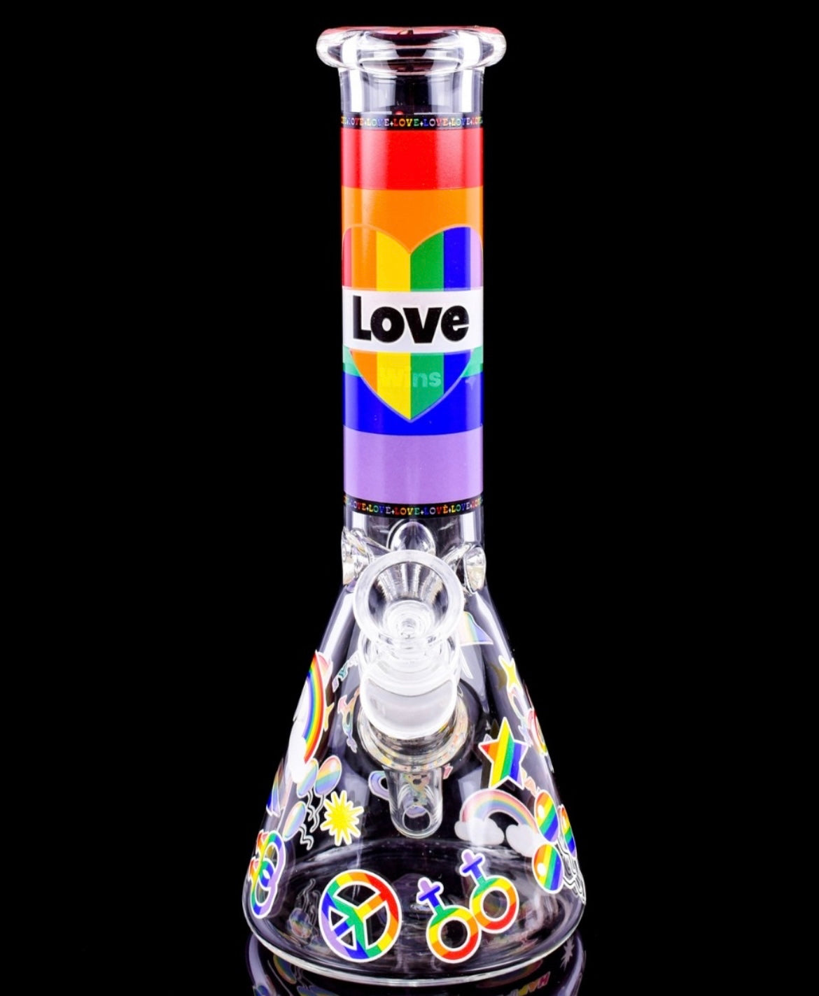 Uniqsmokes 10inch Glass Rainbow Pride Bong