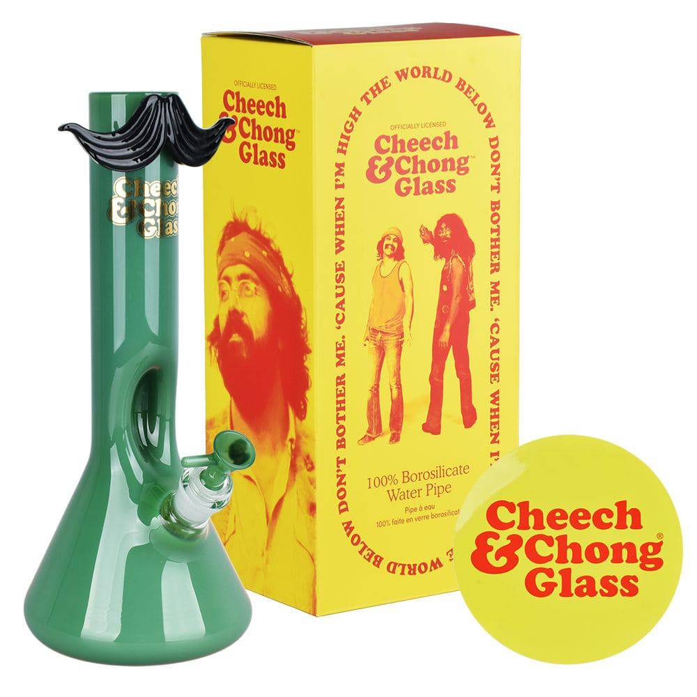 Cheech & Chong Glass Moustache Ride Beaker Bong | 12" | 14mm F