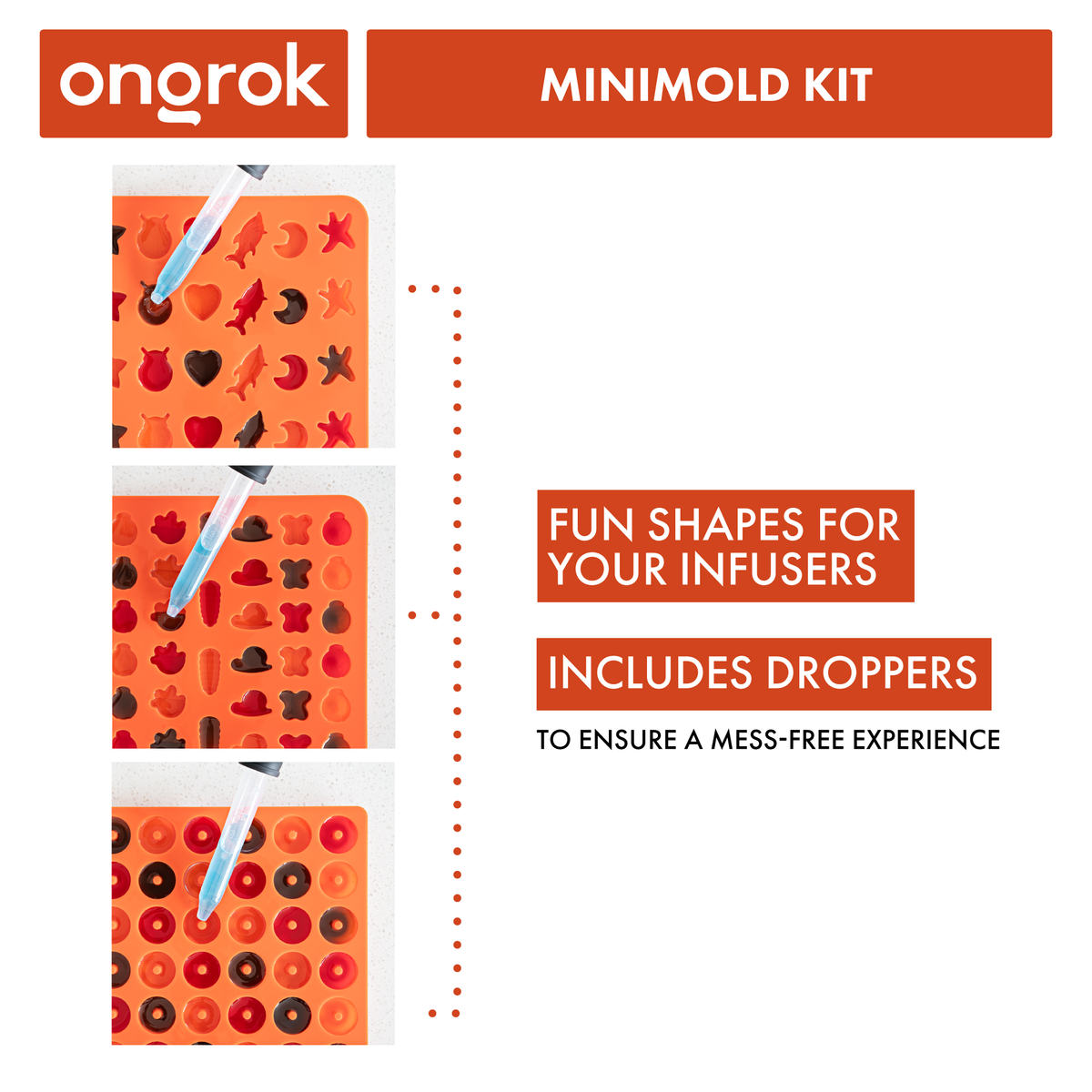 Ongrok Silicone Gummy Molds with Droppers - Discreet Smoker