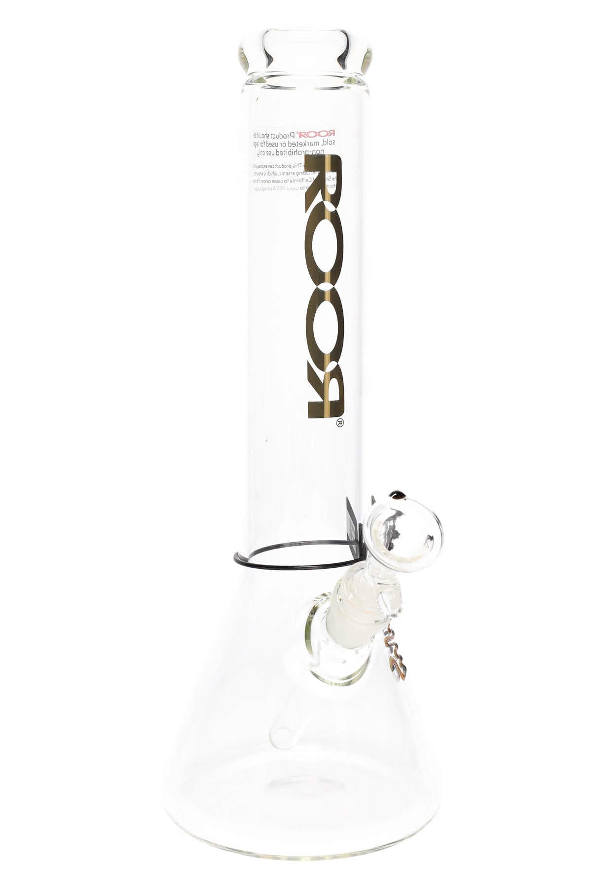 ROOR 14" Zeaker Beaker – Glass-on-Glass Water Pipe with Ice Pinch - Discreet Smoker