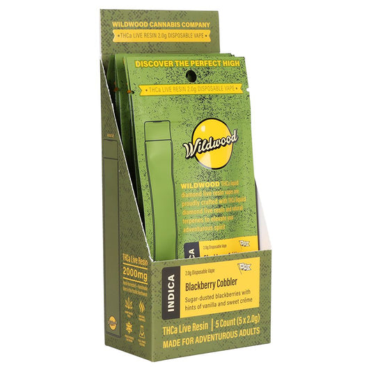 Wildwood Dispensary Grade Live Resin THCA Disposable | 2g | 5ct Display - Discreet Smoker