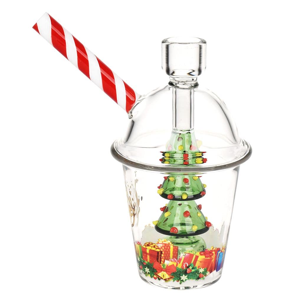 Pulsar Christmas Tree Glass Bubbler Pipe - 6" - Discreet Smoker